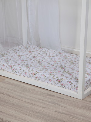 Lençol avulso com elástico para mini cama - jardim encantado