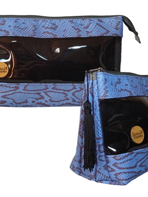 Necessaire dupla com visor azul