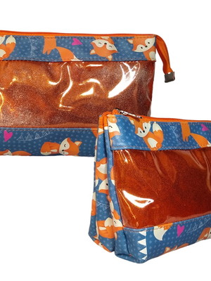 Necessaire dupla com visor raposinha
