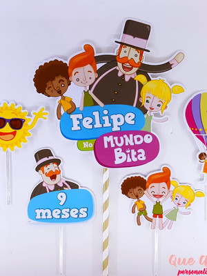 Topper de bolo mundo bita