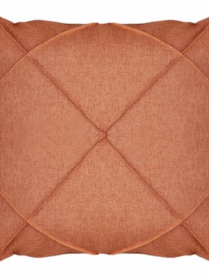Capa almofada linho terracota drapeada costurada luxo 43x43