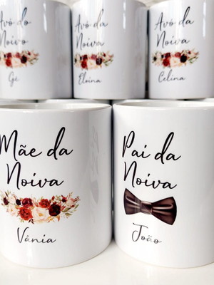 Caneca personalizada pai mãe noiva noivo
