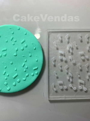 Placa acrílico marcador textura notas musicais 6cm