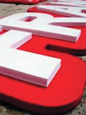 Letreiro logotipo letras pvc expandido 20mm pintado 20 cm