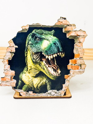Enfeite de mesa com cachepô - dinossauro