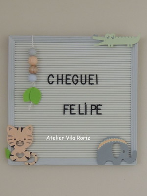 Quadro porta maternidade letter board bichinhos g!!