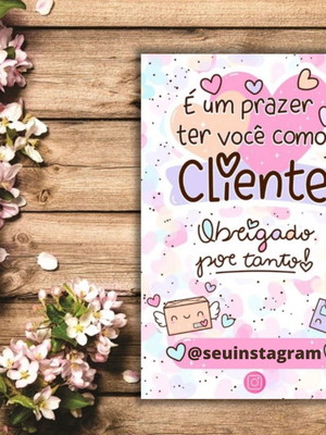 Cartão agradecimento para cliente 9x6 cm