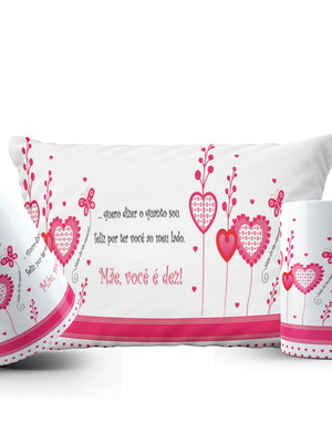 Kit caneca e almofada dia das mães 18
