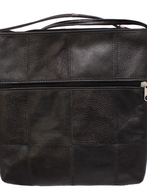Bolsa retalhos couro transversal feminina patchwork blsr214
