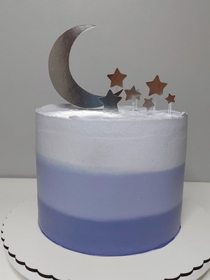 Topo de bolo lua e estrela