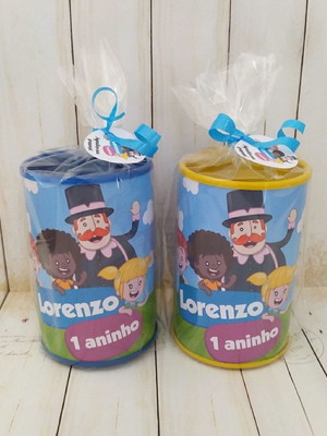Cofrinho mundo bita personalizado embalados