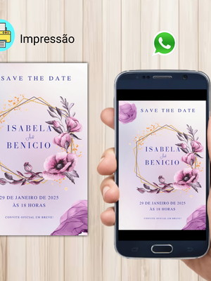 Convite digital save the date floral 4