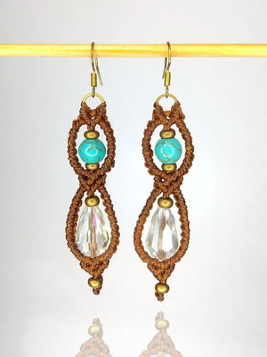 Brinco turquesa dourada