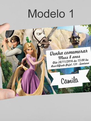Convite 10x7 -rapunzel