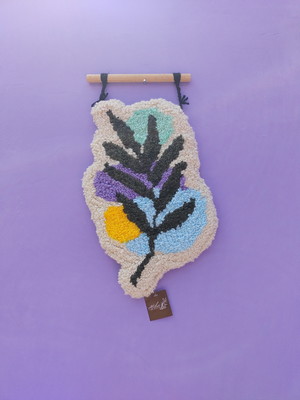 Tufting - tapeçaria de parede - ramo formas orgânicas