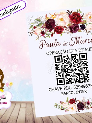 Placa pix para casamento