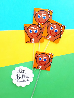 Topper de doces cookie run 50 unidades