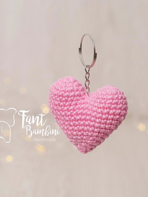 Chaveiro coração amigurumi kit