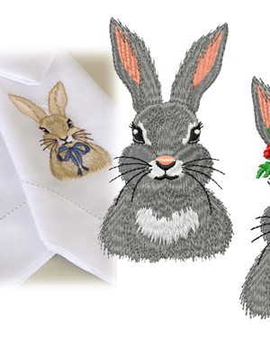 Matriz bordada casal coelhos de pascoa