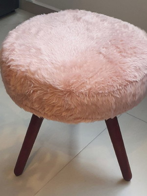 Capa pelúcia rosé para banqueta/banco com espuma