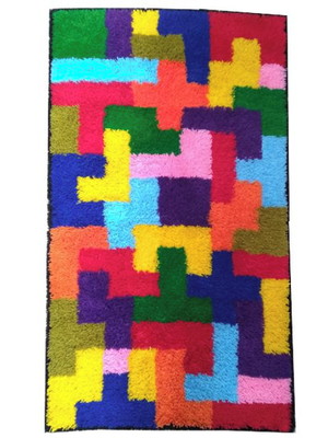 Tapete artesanal tetris 67x117cm