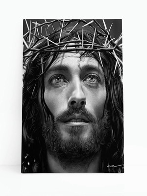 Quadro jesus cristo desenho coroa espinhos canvas 100x70cm