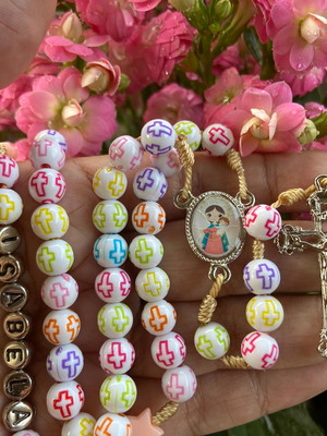 Terço personalizado nossa senhora do rosário infantil