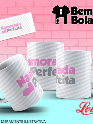 Caneca de casal namorada perfeita namorado perfeito