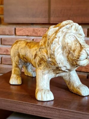 Leão rei estátua decorativa escultura de animal sorte grande