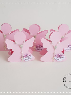 Porta bombom anjinho com mini terço