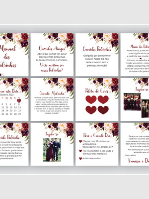 Manual dos padrinhos floral marsala - arte digital