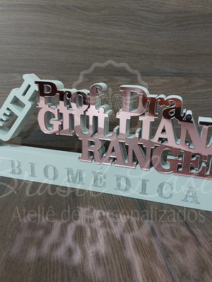 Decoração para biomedicina branco com acrílico 30cm