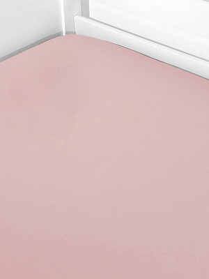 Lençol de elástico viúva liso rosé