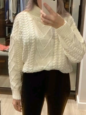 Casaco de tricô / blusa de tricô feminina