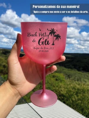 Kit 11 taças de gin 580ml degradê acrílico personalizadas