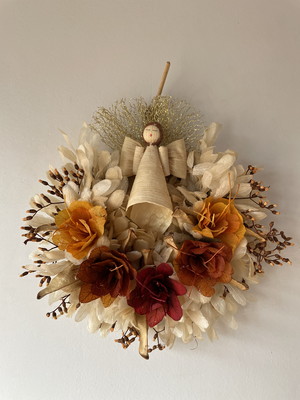 Guirlanda decorativa - flores desidratadas