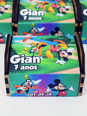 Brinde kit caixote com cinta personalizada - mickey