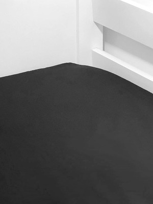 Lençol de elástico viúva liso preto