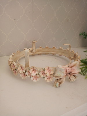 Dossel de laço e flores teto