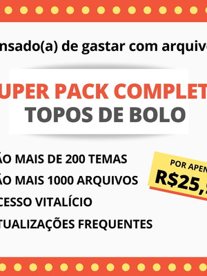 Promoção pack de arquivos digitais topos de bolo
