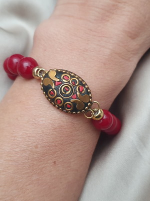 Pulseira de pedras naturais jade rubi i