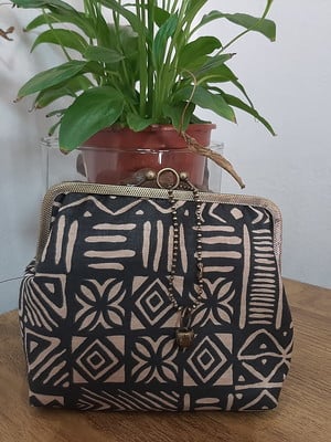 Bolsa carteira da vovó com fecho tríplice 2 divisões