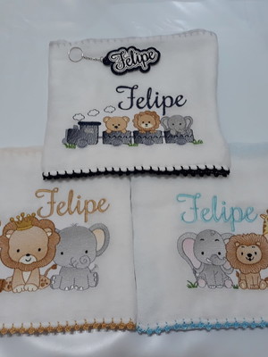 Fraldas bordadas cremer luxo safari