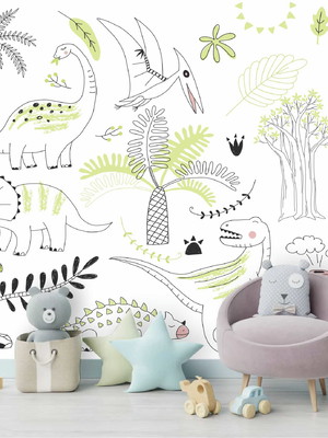 Adesivo de parede infantil dinossauro desenhos painel g1213