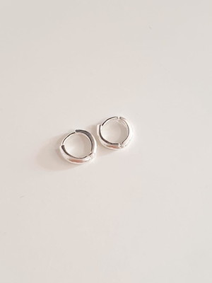 Par brinco argola 13mm prata 925 fecho click