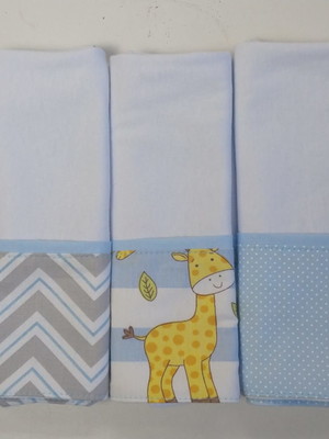 Fralda boca malha menino varias estampas 3 peças