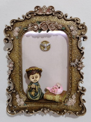 Quadro decorativo para quarto bebê anjinho com fita de led