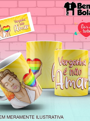 Caneca lgbt vergonha e não amar homem gay