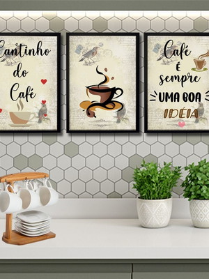 3 quadros para cantinho do café sempre uma boa ideia 20x30