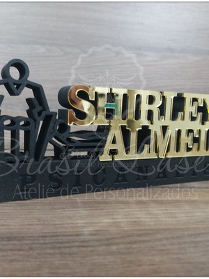 Decoração psicanalista preto acrílico 30cm